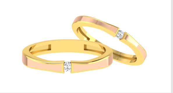 Classic Split-Edge Diamond Couple Ring