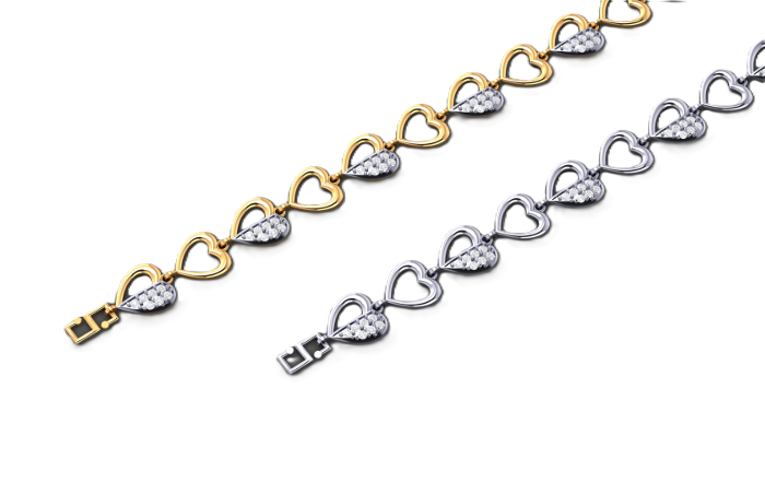 Open Heart Diamond Anklet