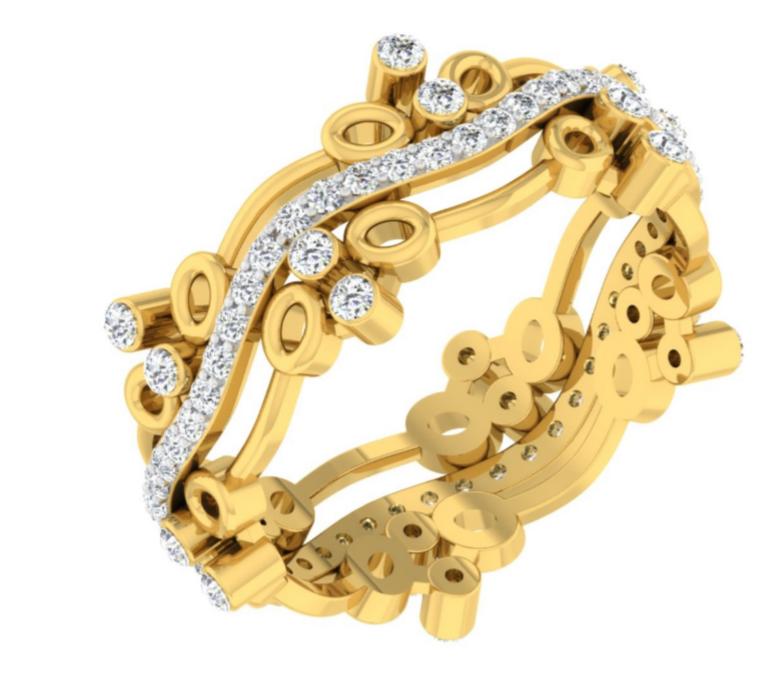 Spiral Bloom Diamond Bangle