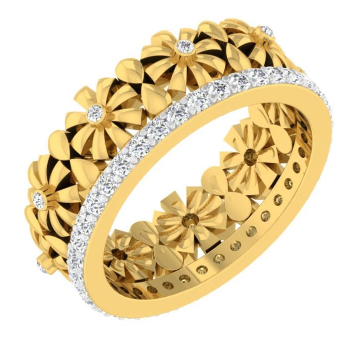 Floral Carousel Diamond Bangle
