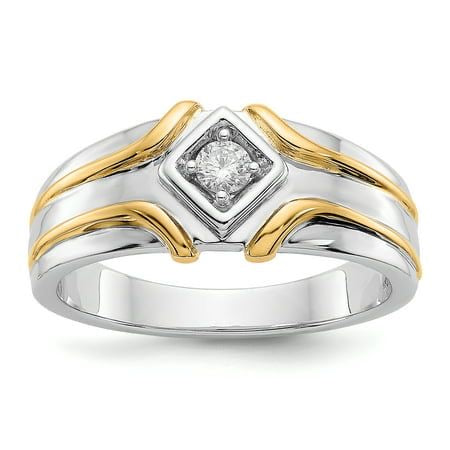 Split Wave Two-Tone Diamond Ring