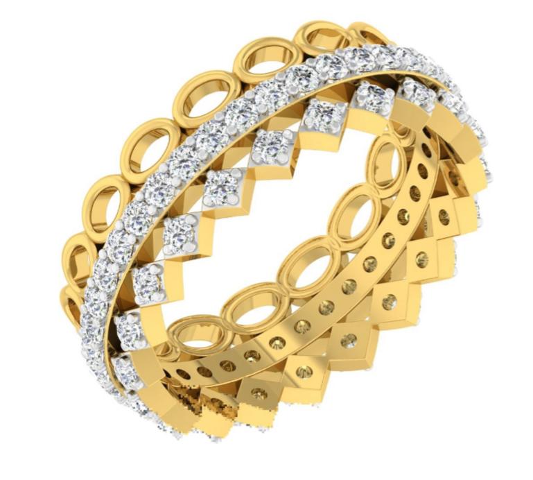 Geometric Loop Diamond Bangle