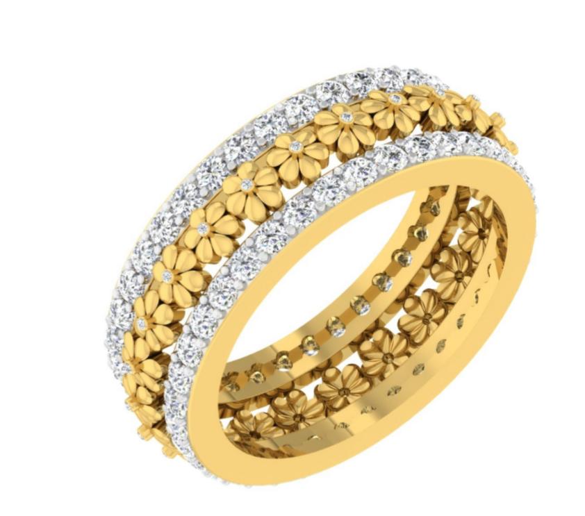 Twin Row Daisy Bangle