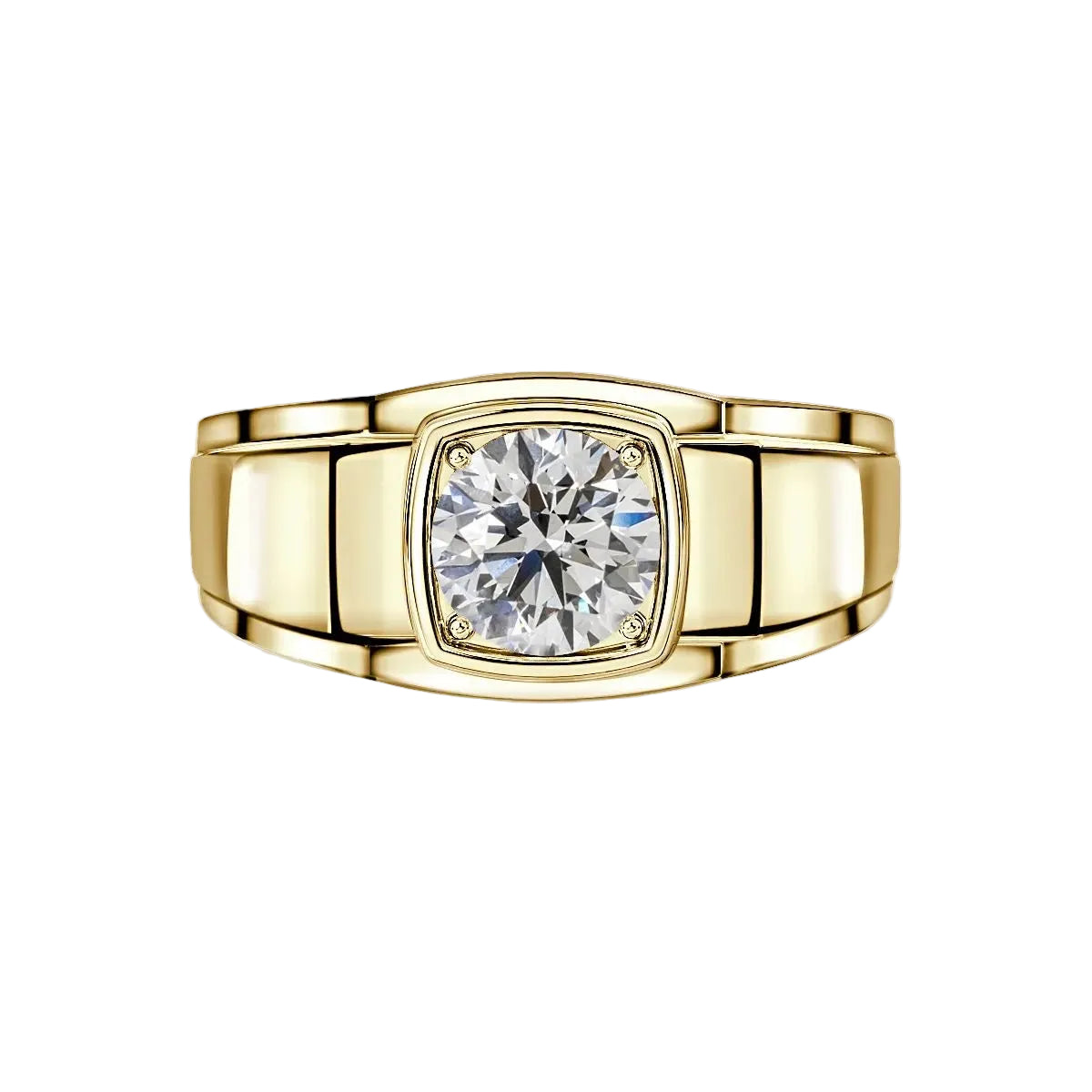 Cushion Frame Gold Solitaire Band