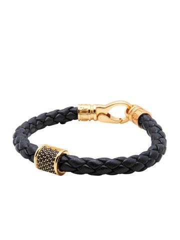 Black Leather Hook Bracelet