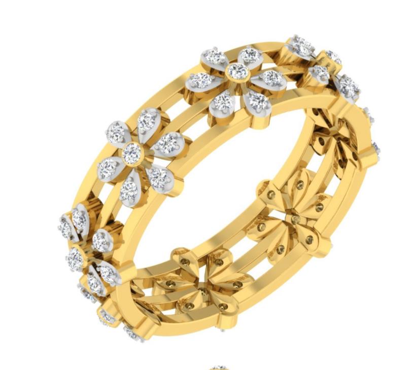 Daisy Frame Diamond Bangle