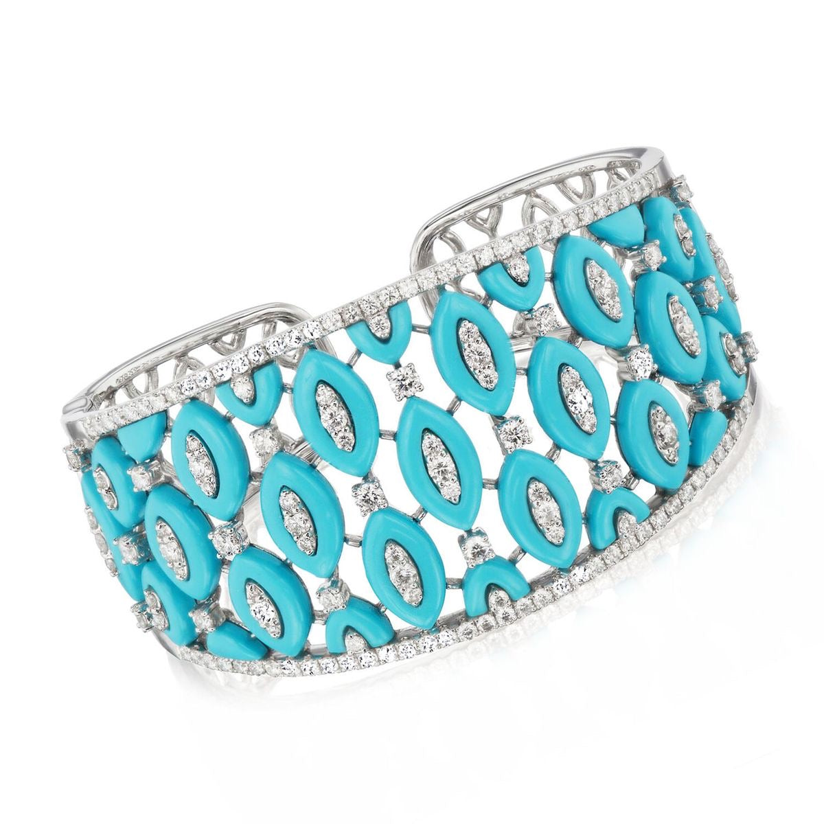 Turquoise Marquise Diamond Statement Ring