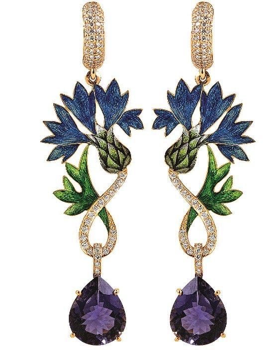 Blue Blossom Gem Earring