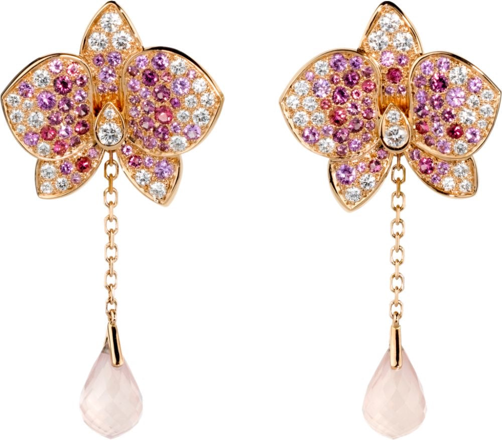 Orchid Drop Gem Earring