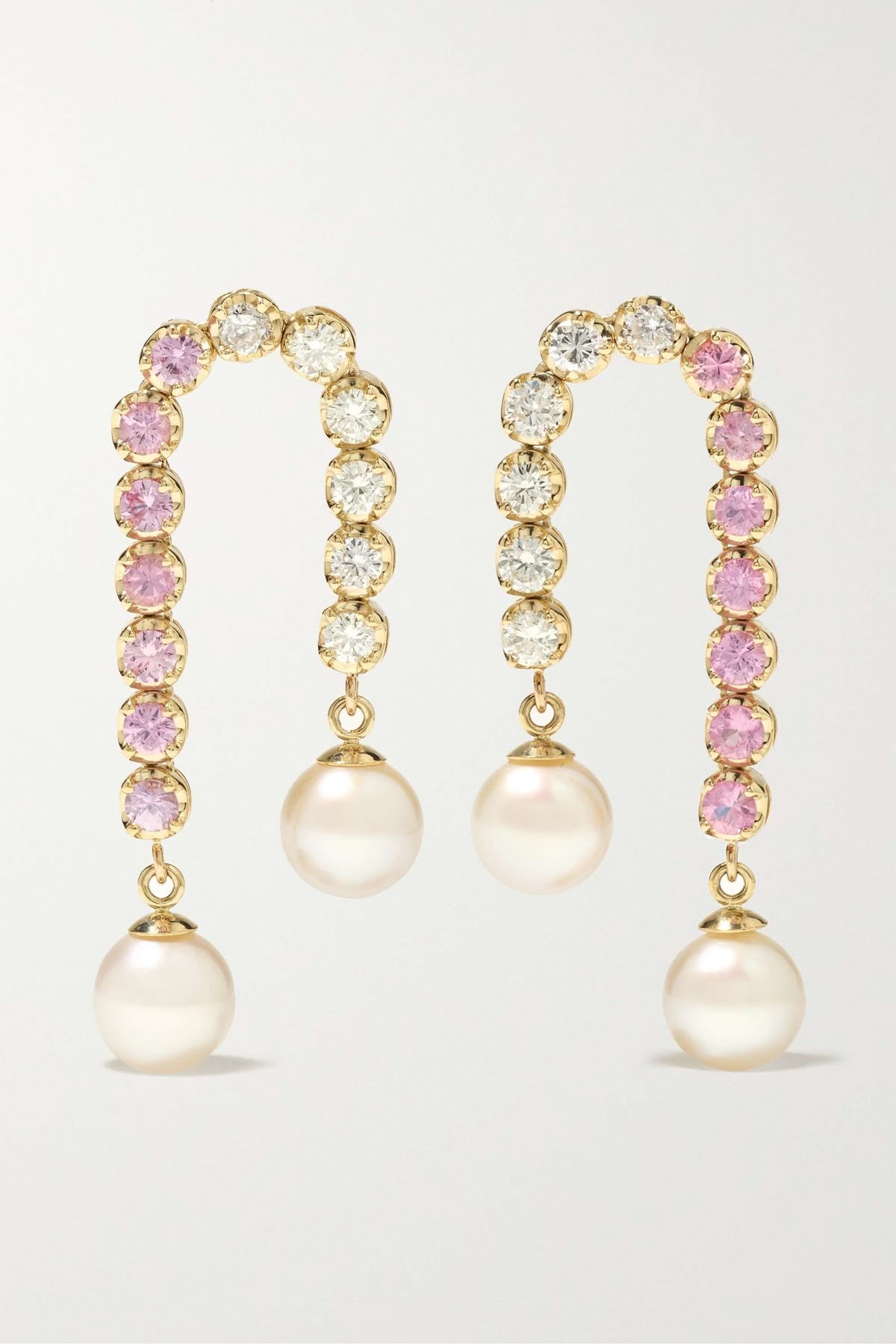 Pink Pearl Arc Earring