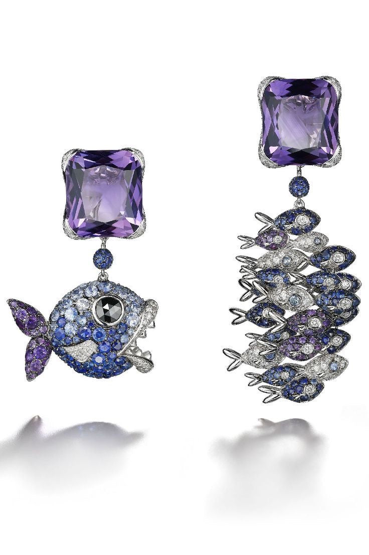 Sapphire Ocean Fish Earring