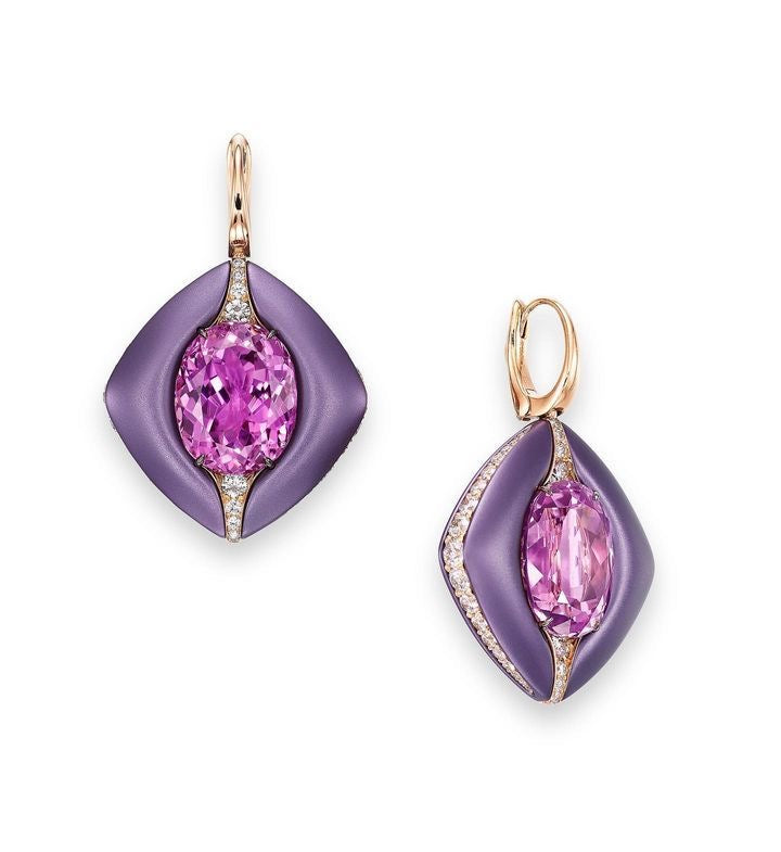 Pink Amethyst Petal Earring