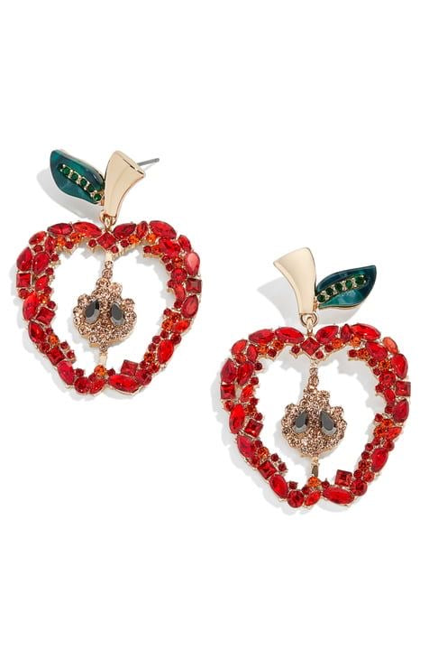 Ruby Apple Charm Earring