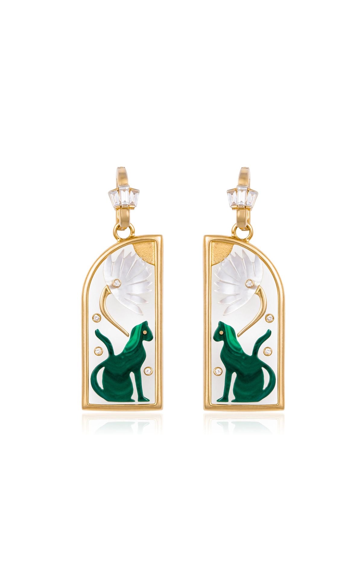 Emerald Cat Window Earring