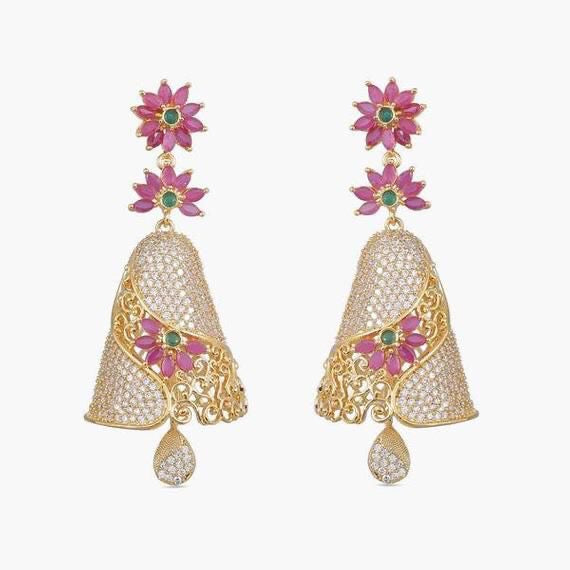 Pink Lotus Bell Earrings