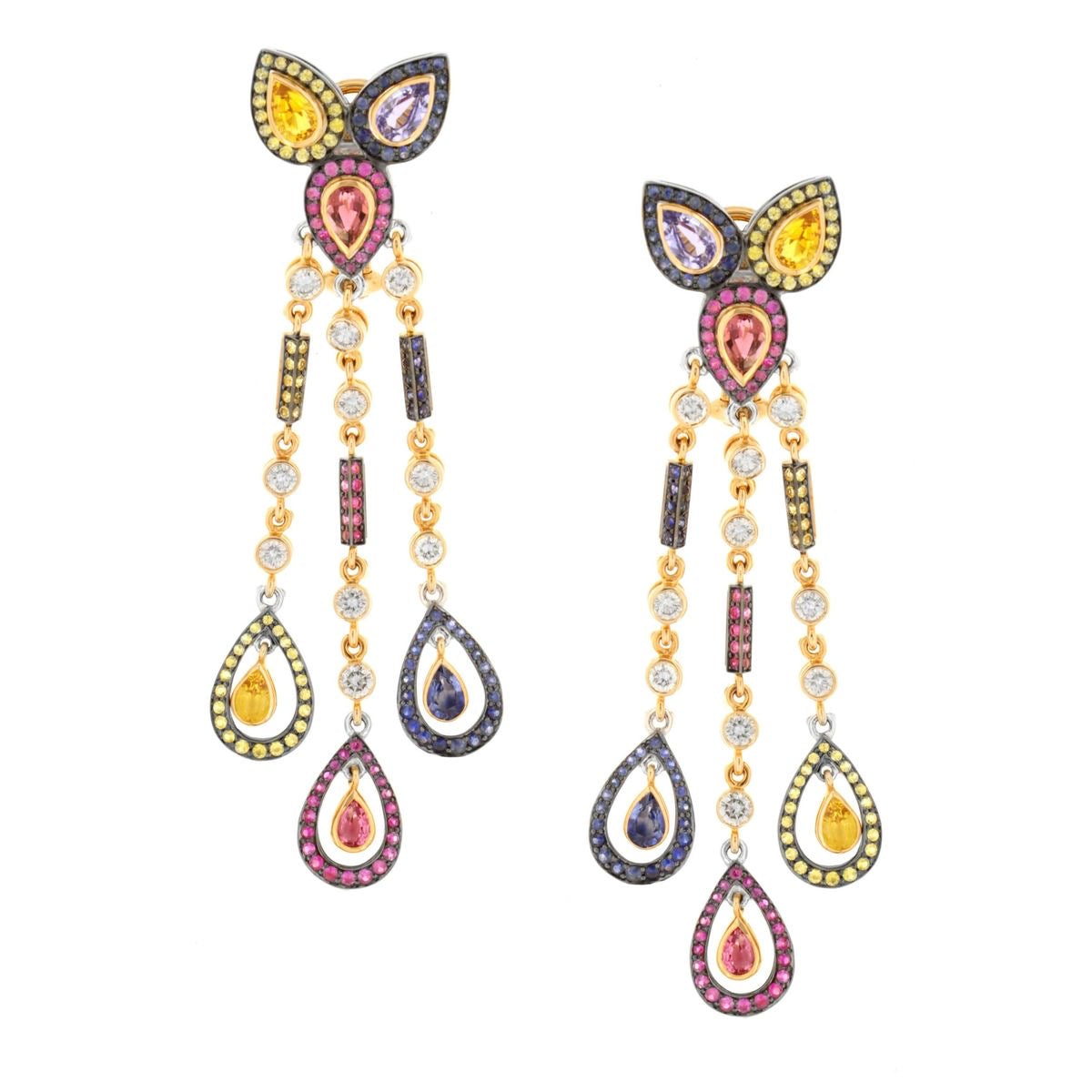 Rainbow Drop Cascade Earrings