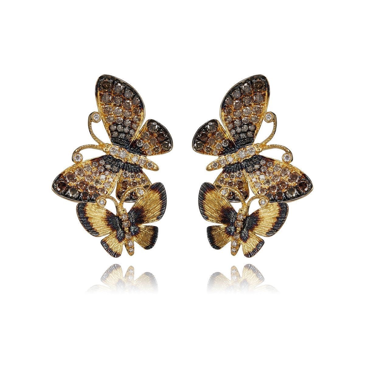 Golden Twilight Butterfly Earrings