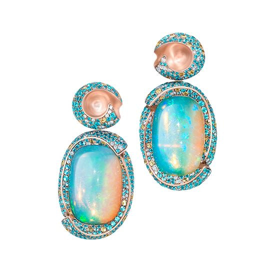 Ocean Aura Opal Drop Earrings