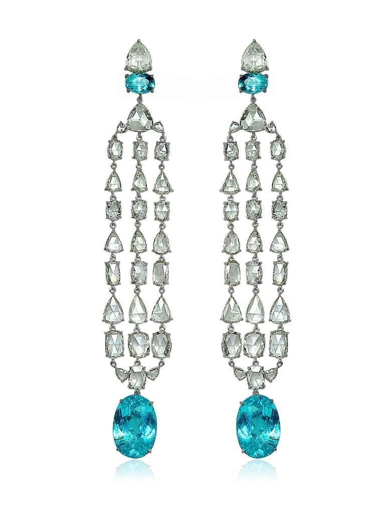 Aqua Radiance Long Drop Earrings