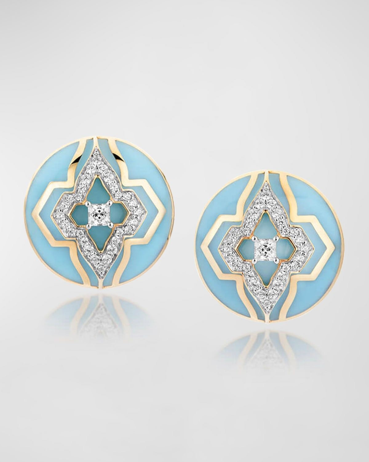 Aqua Deco Glam Earring
