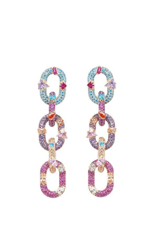 Rainbow Link Cascade Earring