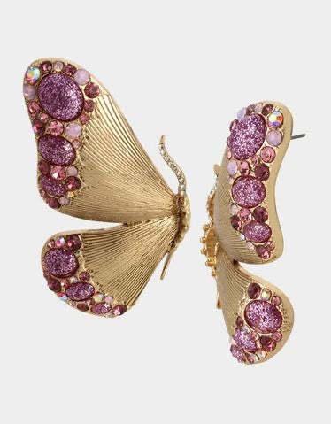 Golden Flutter Wings Butterfly Earrings