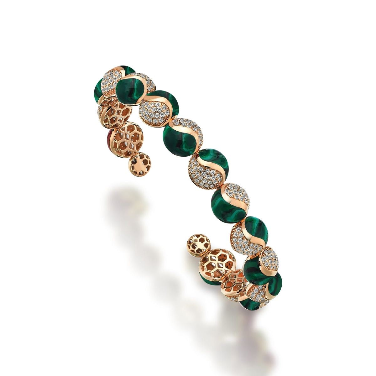 Malachite Orbit Cuff Ring