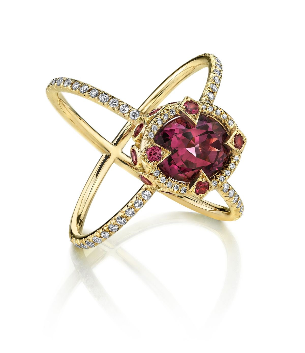 Crimson Orbit Halo Ring