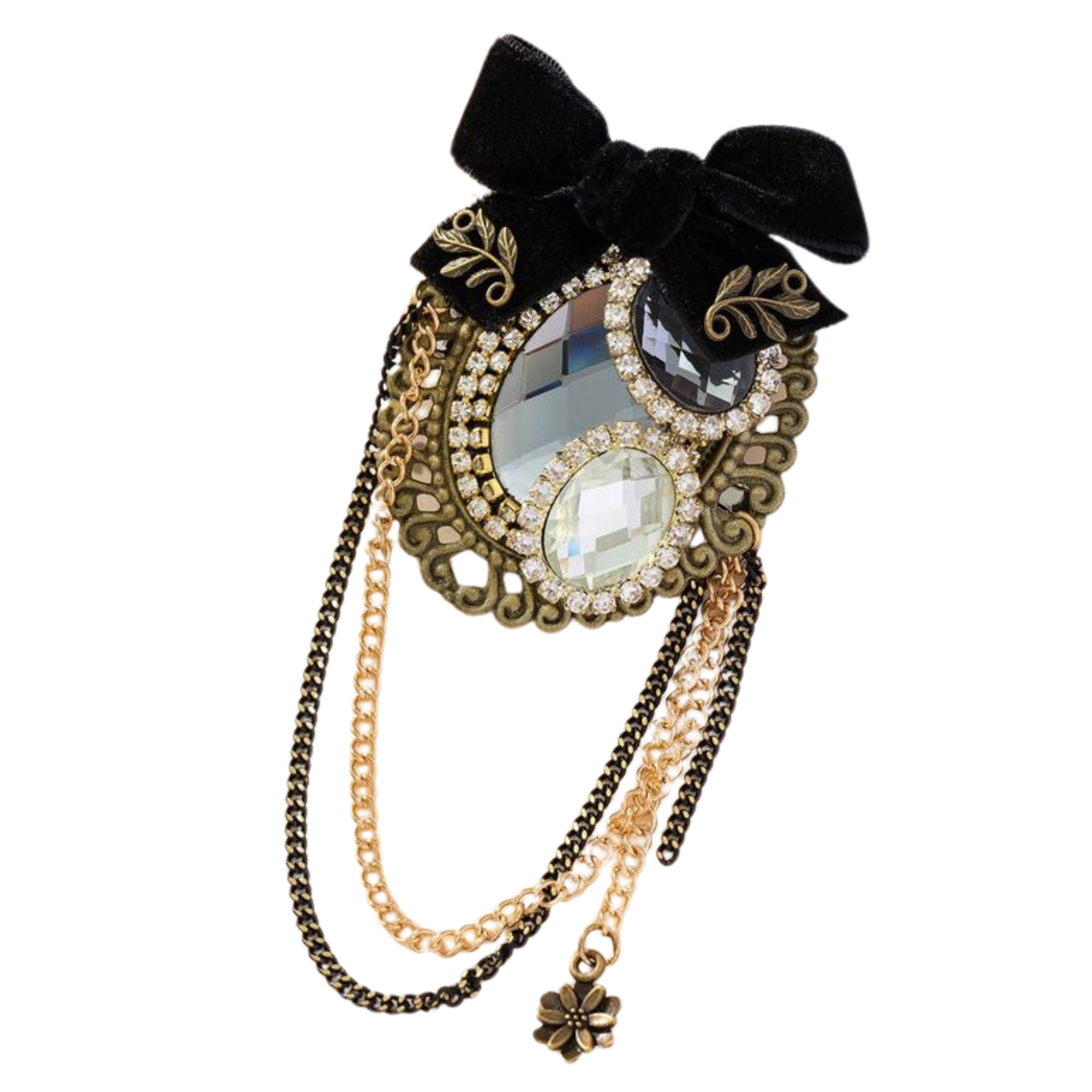 Victorian Crystal Medal Brooch