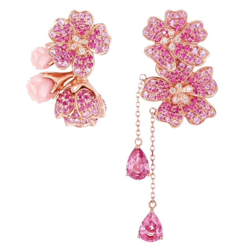 Pink Blossom Cascade Earring
