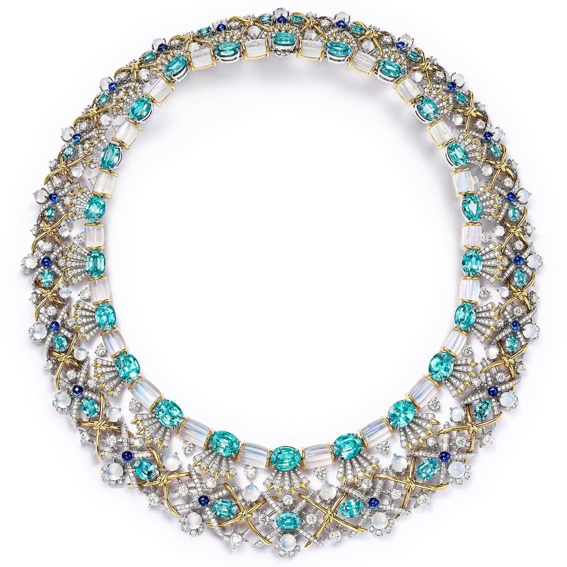 Ocean Aurora Emerald & Moonstone Collar