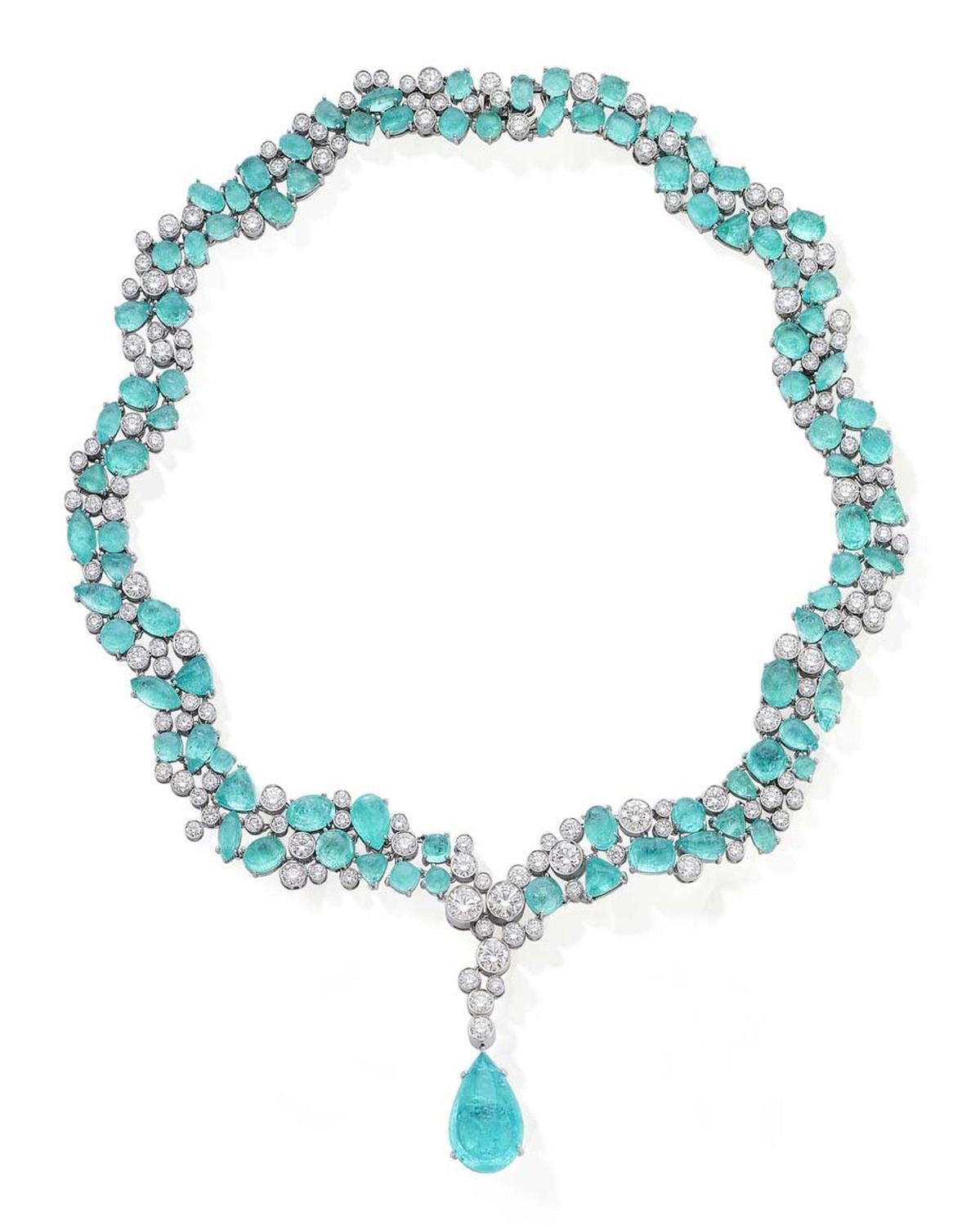 Emerald & Diamond Frost Cluster Necklace