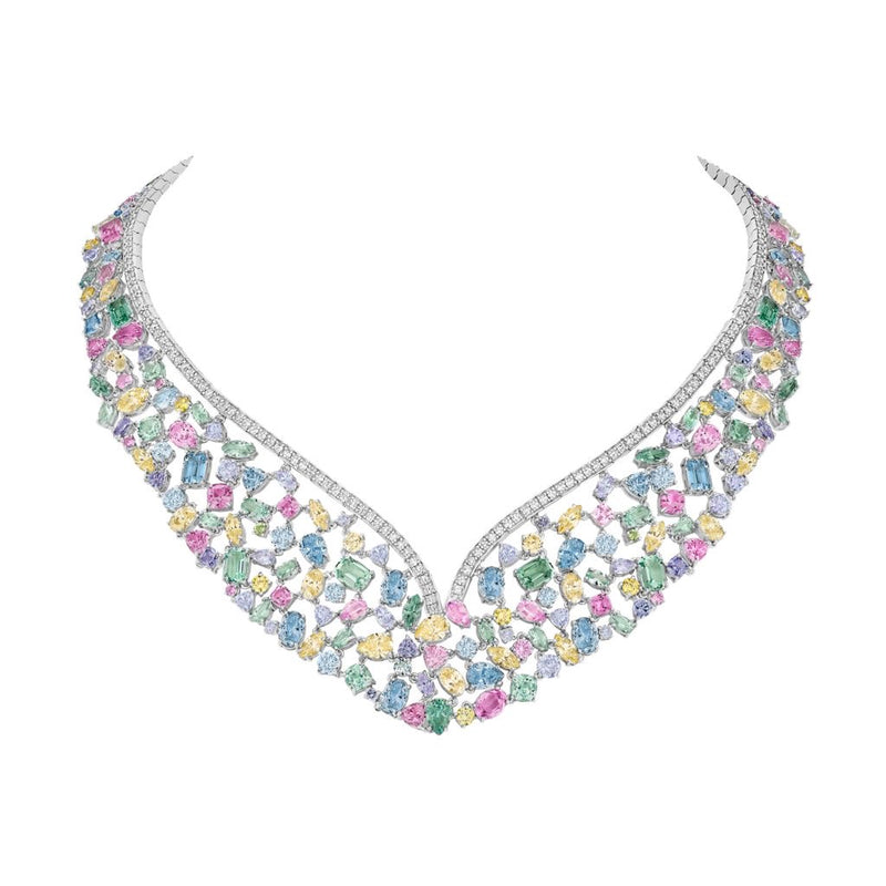 Pastel Multi-Color Diamond Necklace