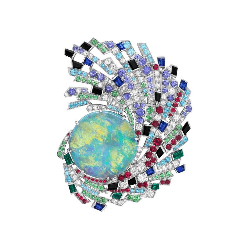 Opal Galaxy Multicolor Gemstone Burst Ring