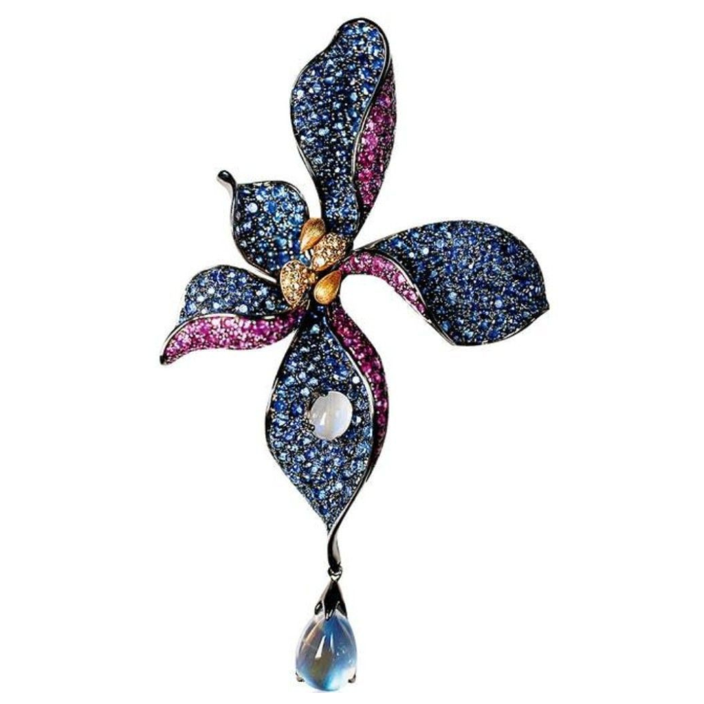 MidnightOrchid Brooch