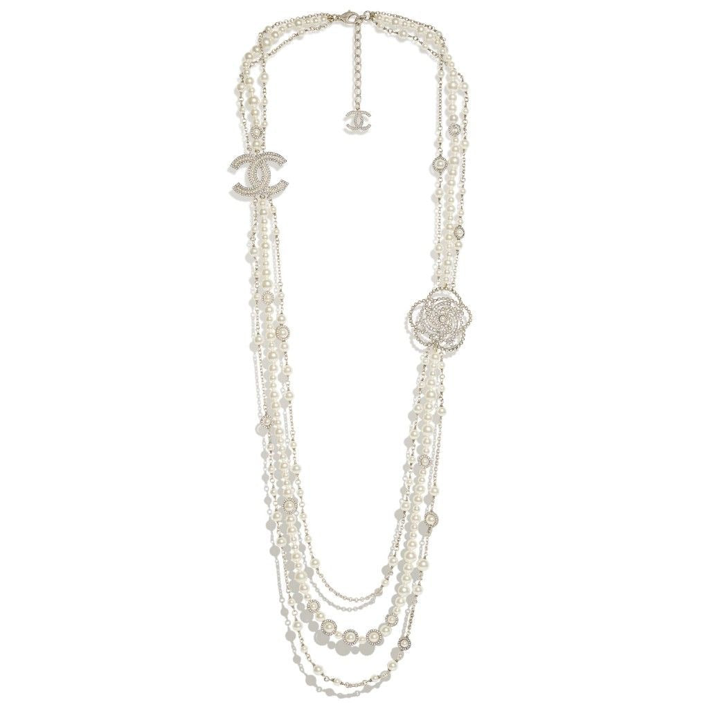 Opulent Pearl Emblem Layered Necklace