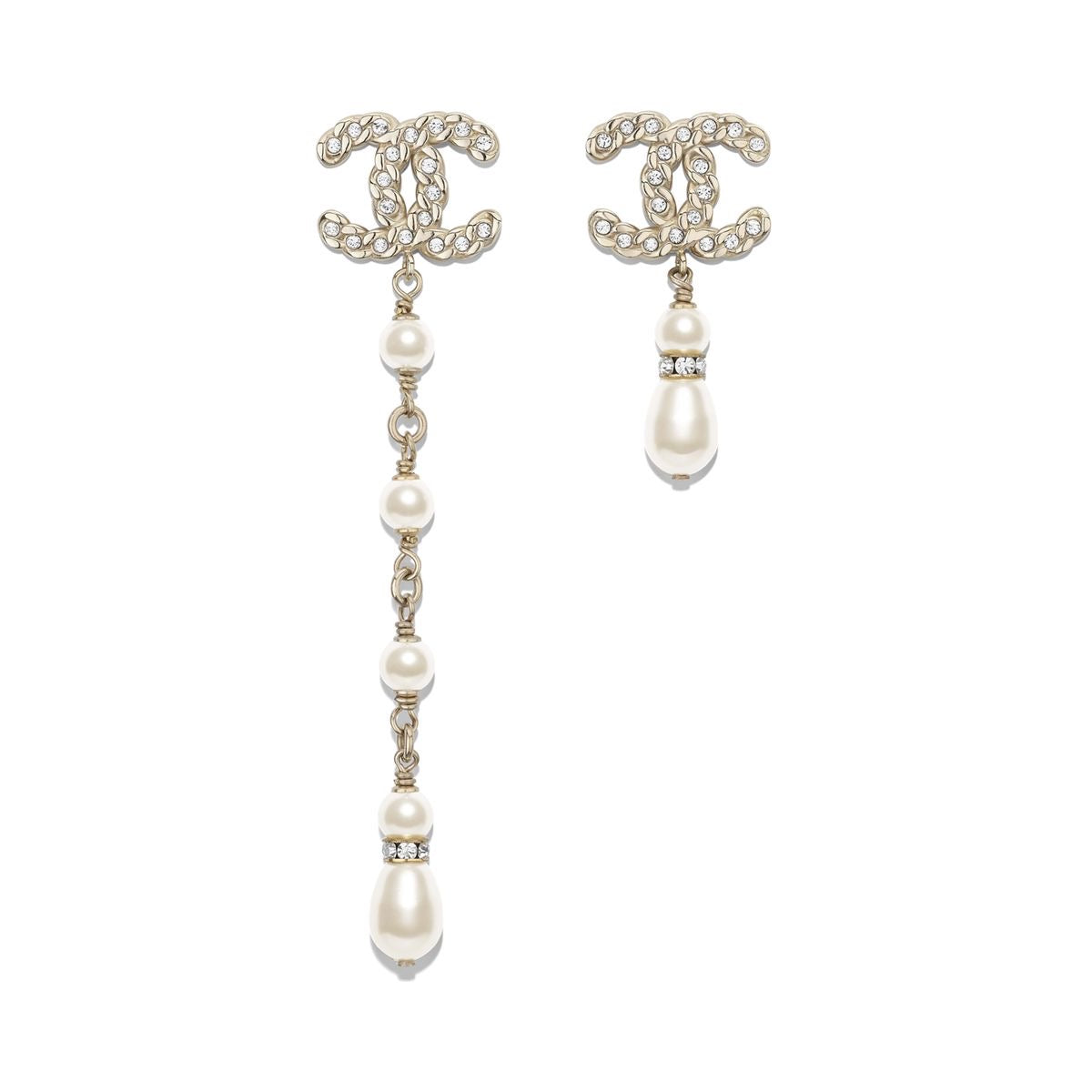 Pearl Cascade Emblem Earrings
