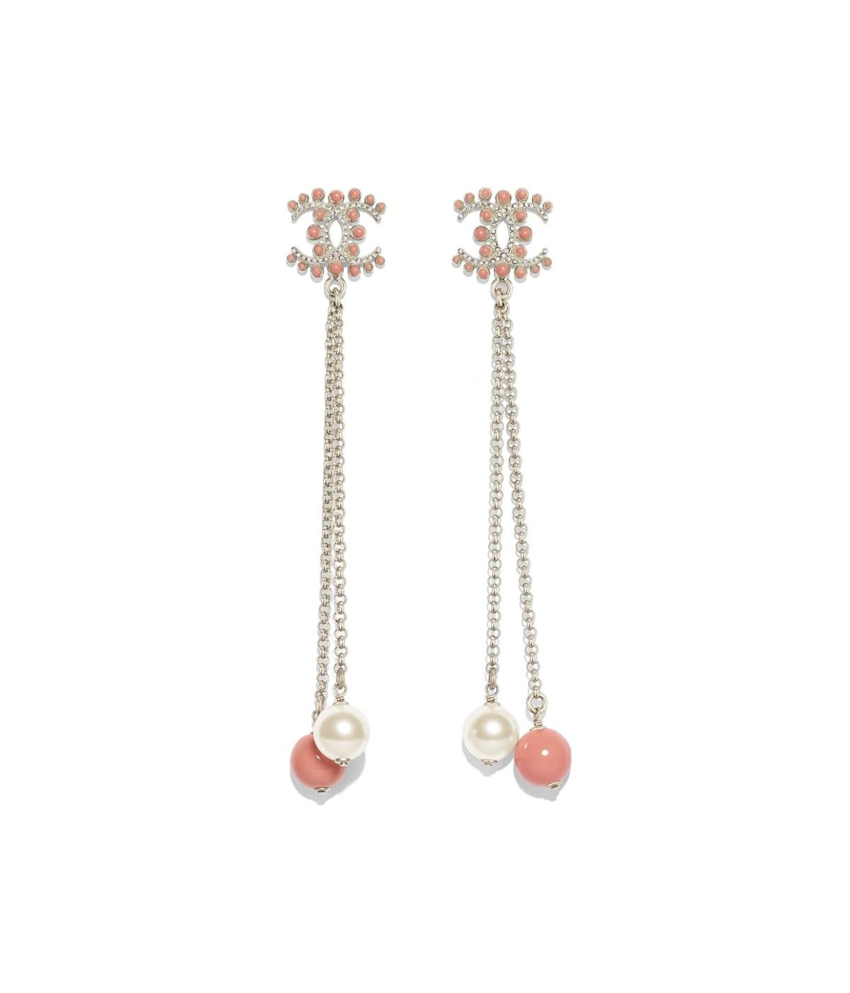 Coral & Pearl Duo Drop Earrings