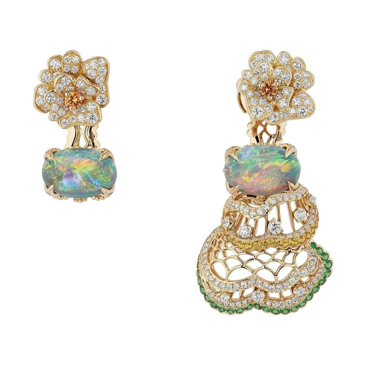Golden Bloom Opal Earrings