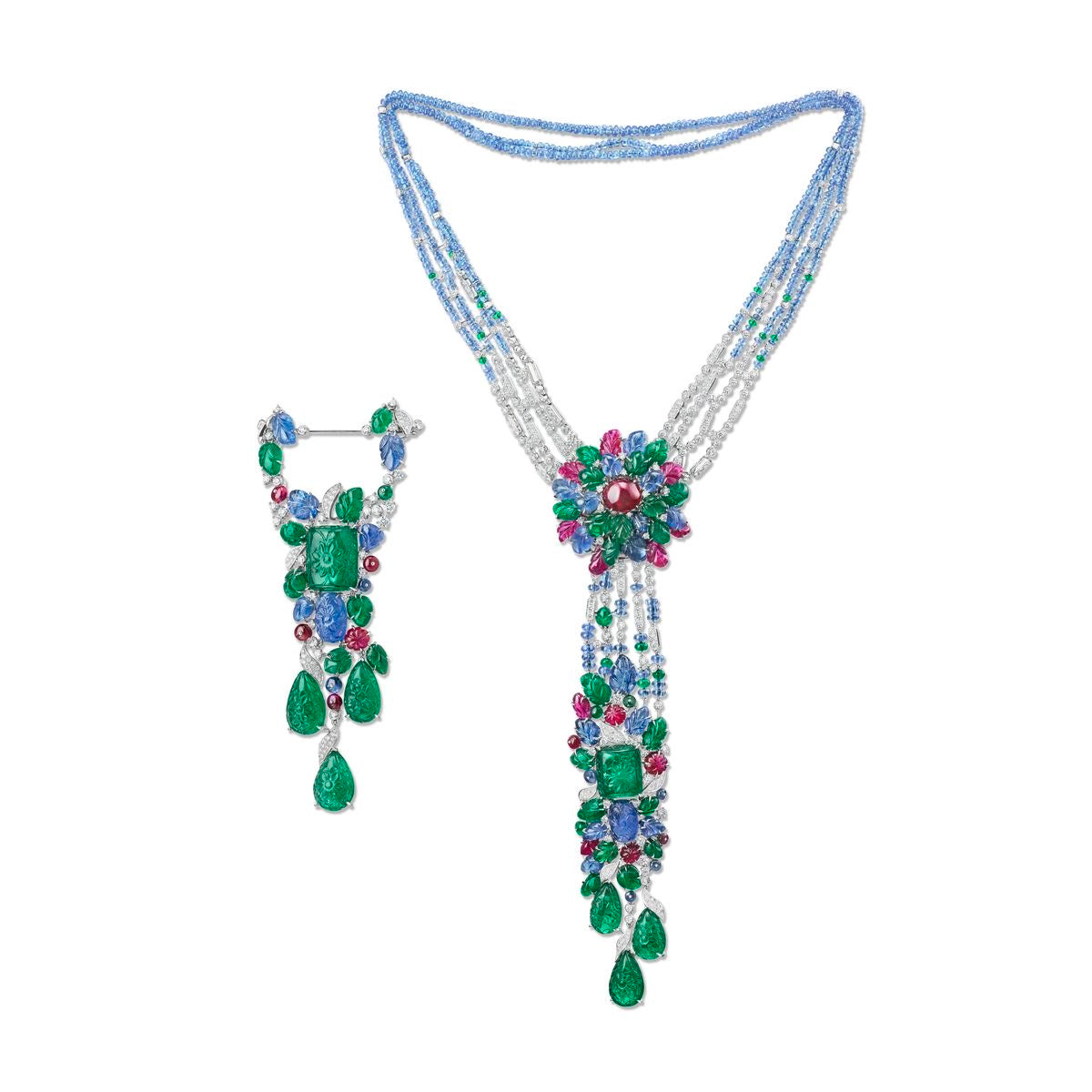Maharani Royal Multigem Necklace Set