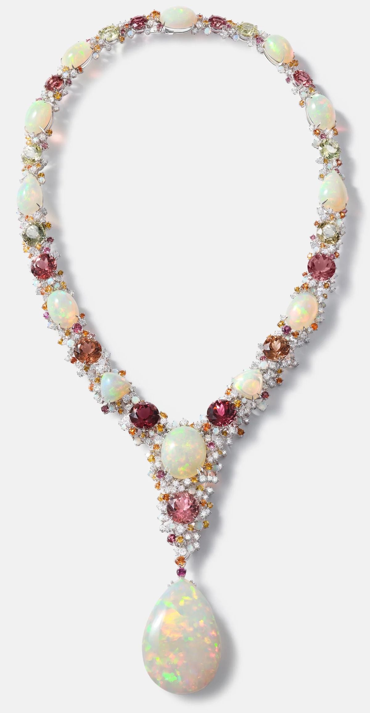 Fire Opal Aurora Drop Necklace