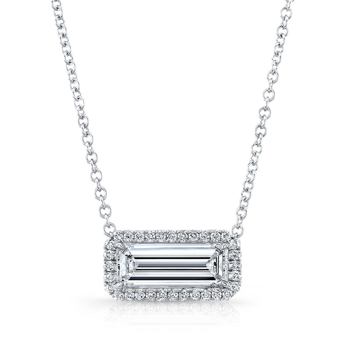 Luminous Baguette Halo Pendant
