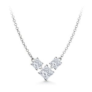 Princess Trio V-Neck Diamond Pendant