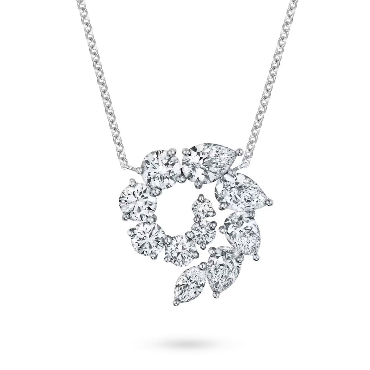 Radiant Bloom Diamond Cluster Pendant