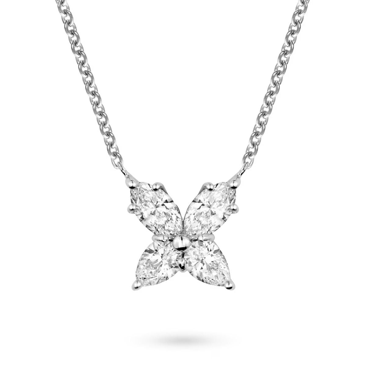 Four-Petal Marquise Diamond Pendant