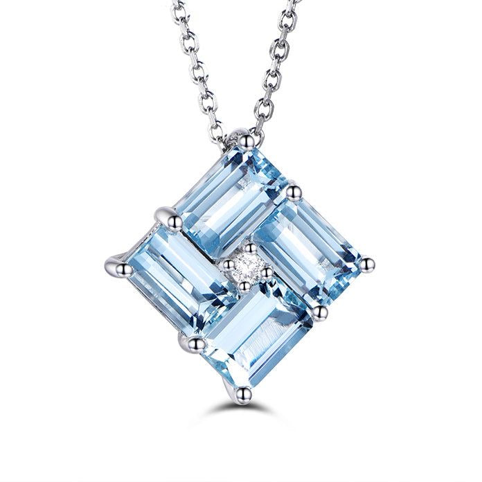 Crystal Quad Emerald-Cut Pendant