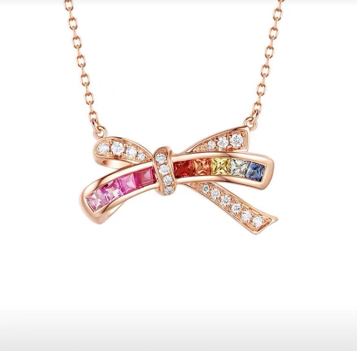 Spectrum Bow Sapphire Pendant