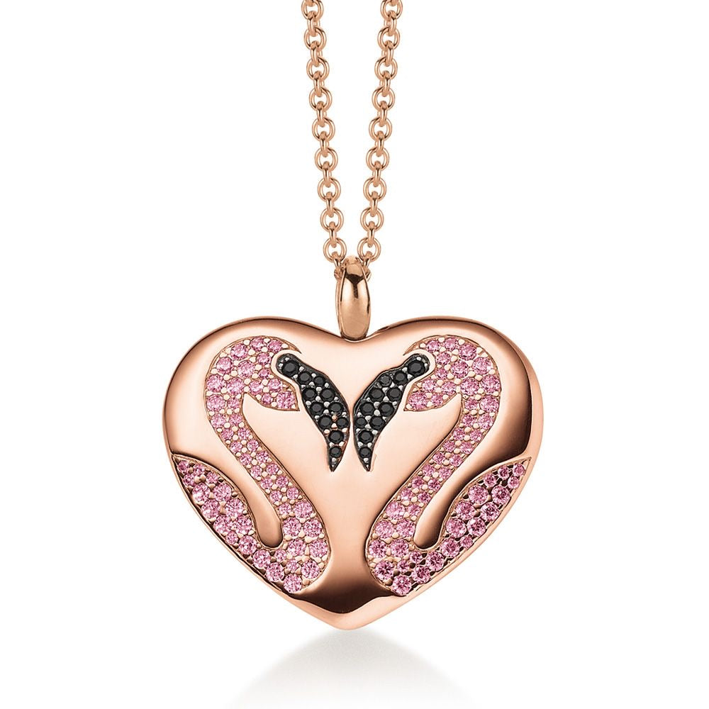 Flamingo Love Heart Pendant