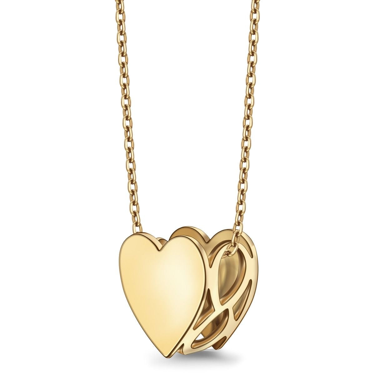 Golden Harmony Twin-Heart Pendant