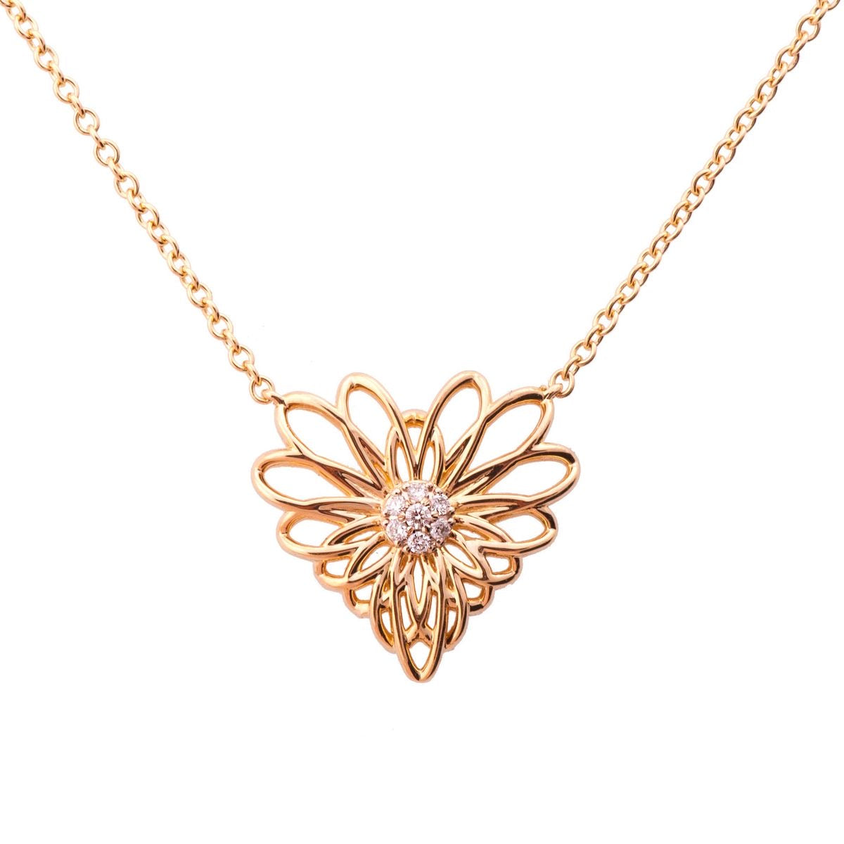 Golden Petal Filigree Pendant